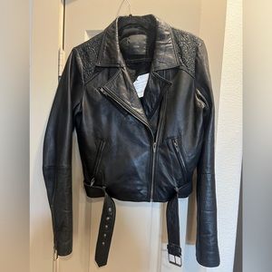 Veda genuine leather biker jacket